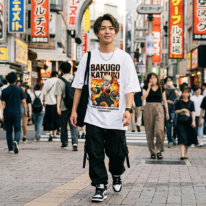 Bakugo Katsuki Anime Graphic T-Shirt | Oversized Fit